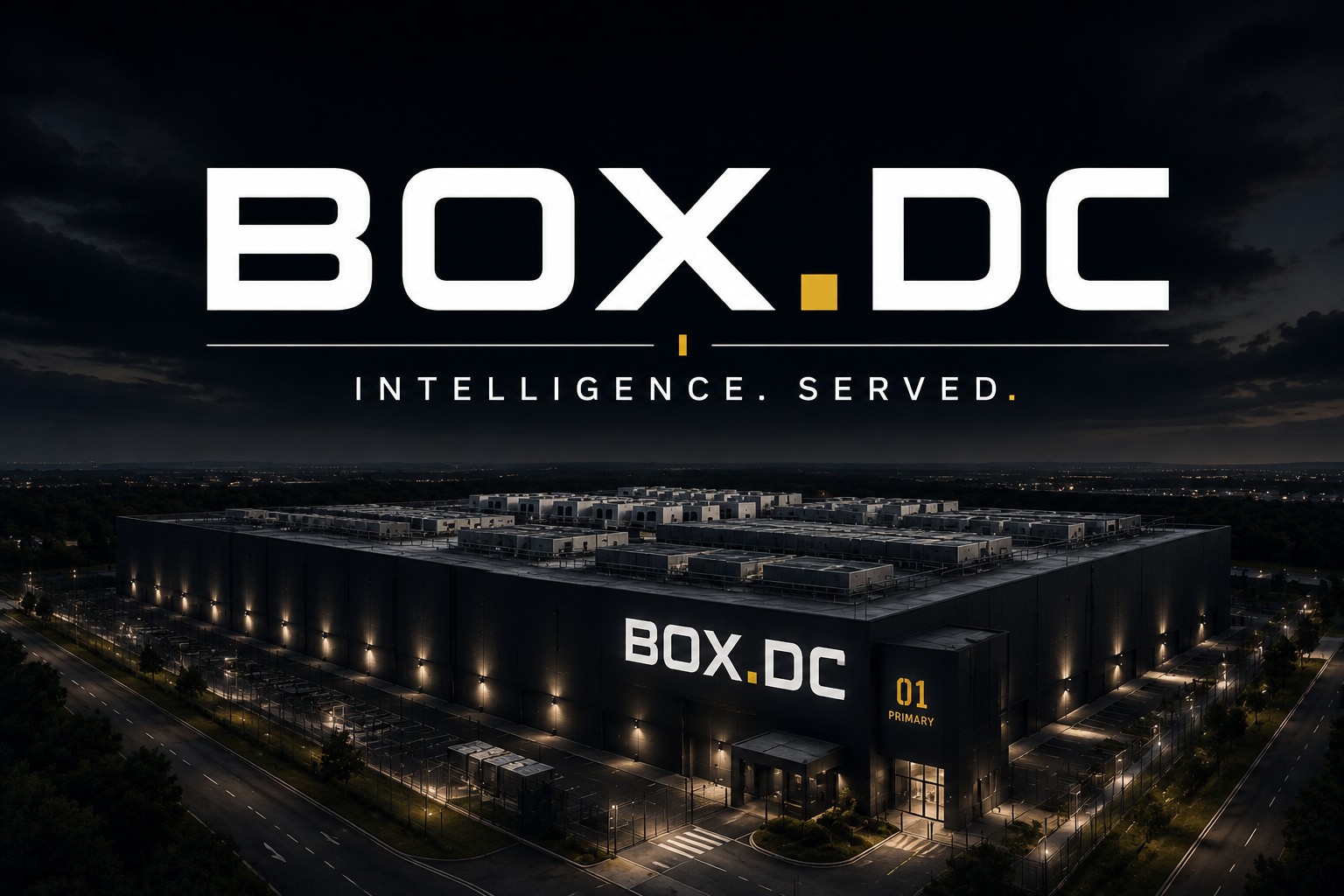 BOX.DC brand image with the tagline Intelligence. Served.